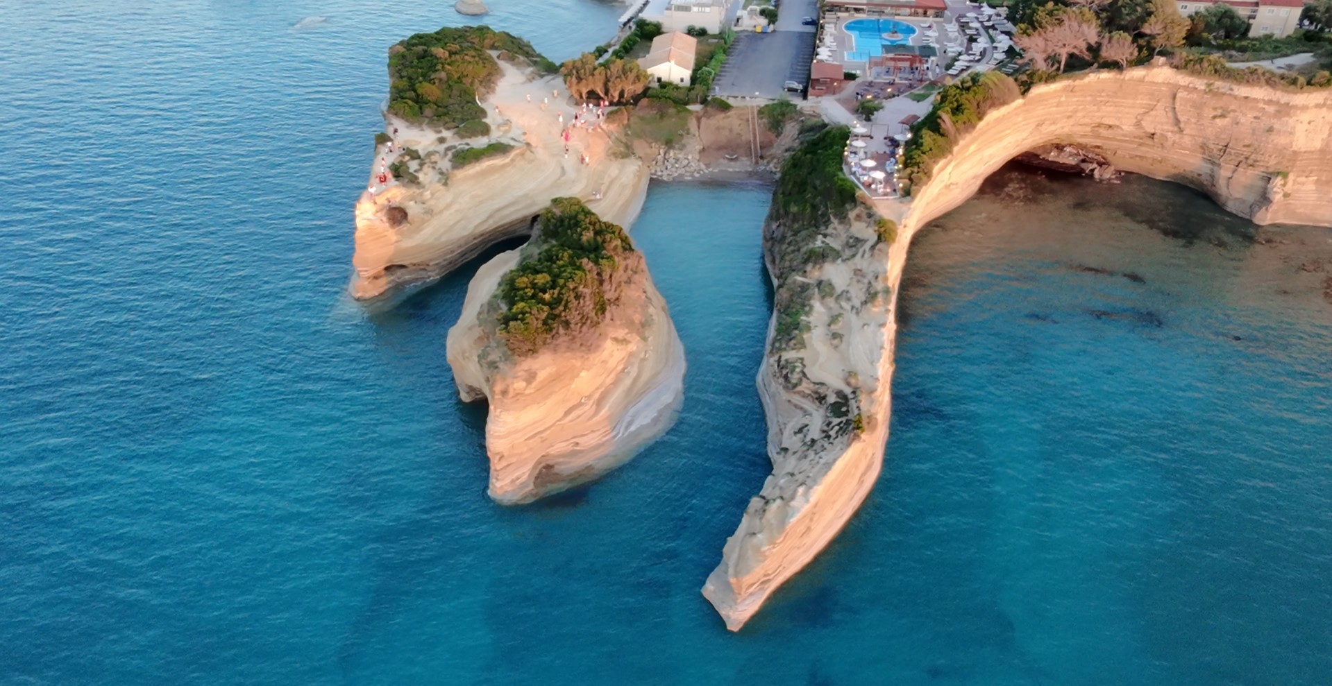 Aerial view of Canal d'Amour on the coast of Sidari